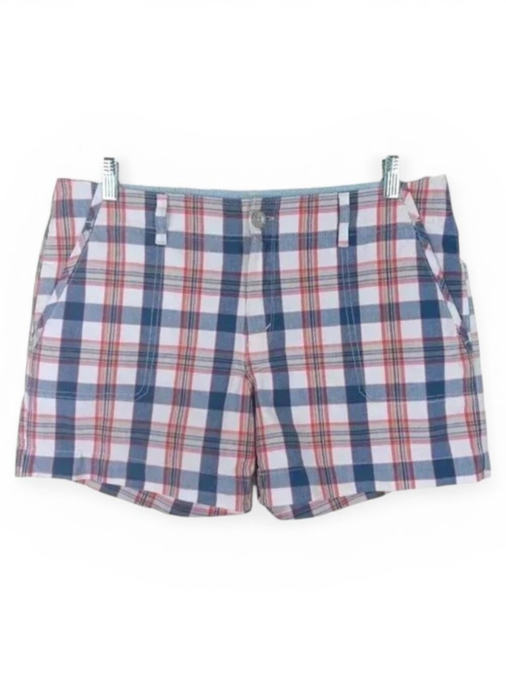 Levi’s Crafted with Pride Marine Plaid Shorts Red White Blue Size 14